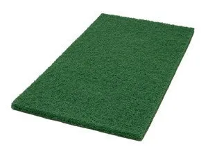 12" x 18" Green Rectangular Heavy Duty Floor Scrubbing Pads - Case of 5