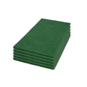 12" x 18" Green Rectangular Heavy Duty Oscillating Floor Scrubbing Pads (5 Pack)