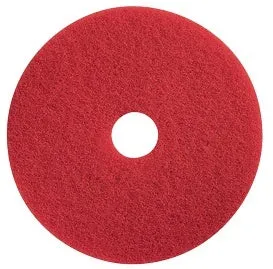 13" CleanFreak® Red Round Light Duty Floor Scrubbing Pads | Box of 5