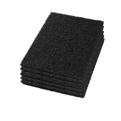 14" x 20" CleanFreak® Black Rectangular Orbital Wet Floor Stripping Pads | Box of 5