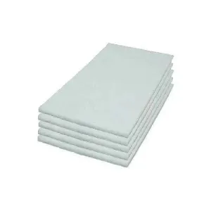 14" x 20" White Rectangular Floor Buffing Pads - Case of 5