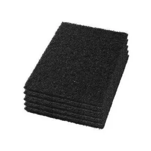 14" x 28" Black Wet Floor Stripping Pads (5 Pack)