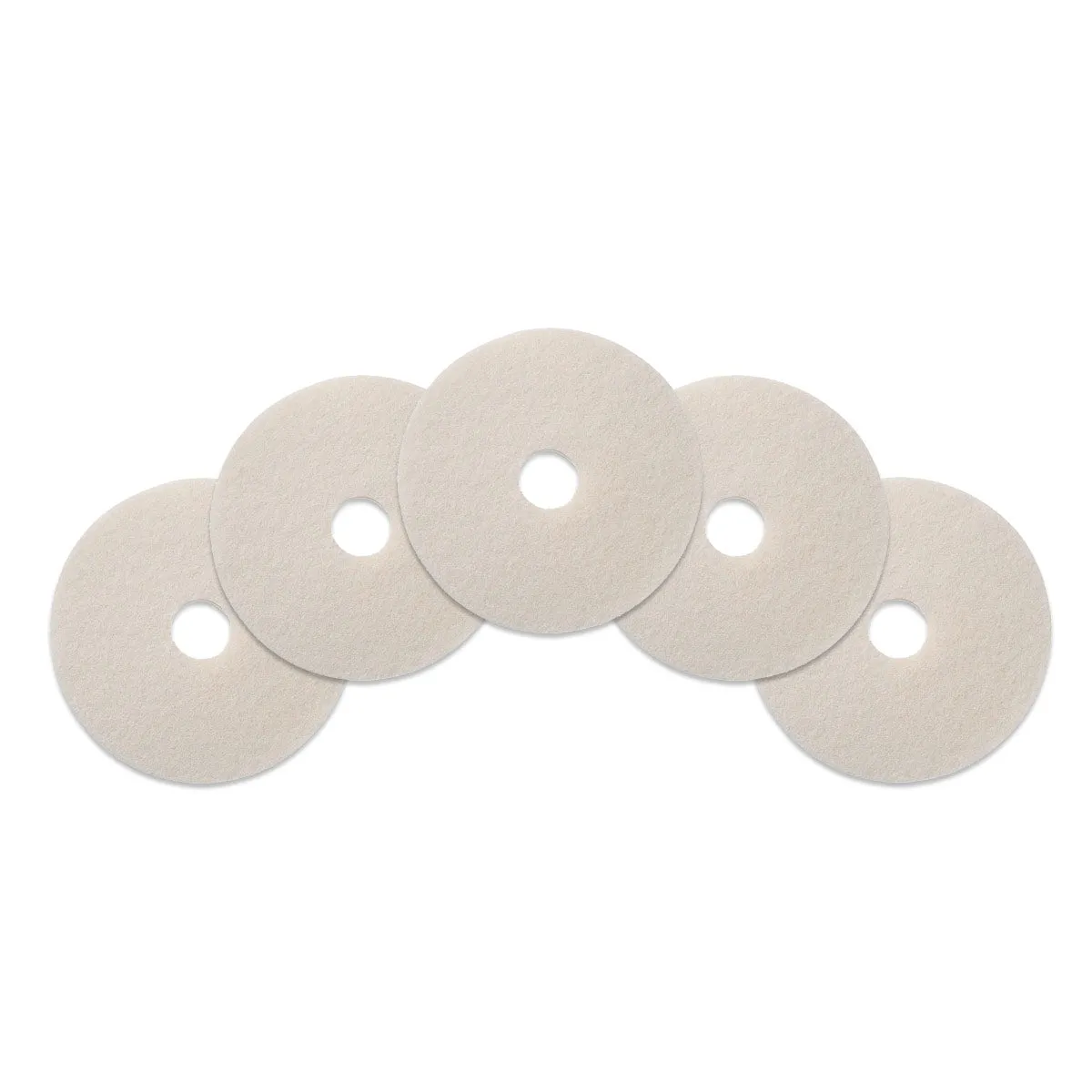 15” White Floor Buffing Polishing Pads (5 Pack)