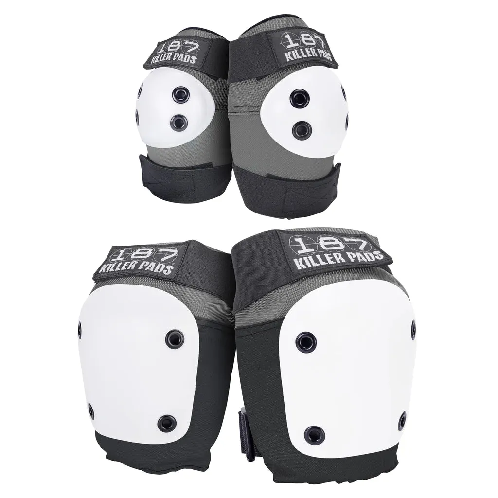 187 Killer Pads Combo Pack Knee & Elbow SM/MD Grey Pads Set