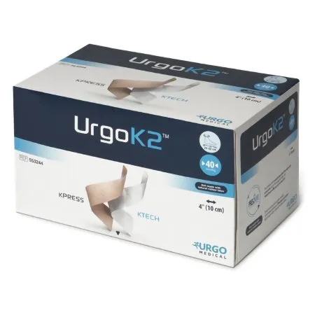 2 Layer Compression Bandage System URGOK2™ 4 X 9-3/4 X 12-1/2 Inch Self-Adherent Closure Tan / White NonSterile Large 40 mmHg - Urgo Medical North America LLC  Mfr# 553244