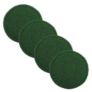 20" Green Turf Pads for Heavy Duty Grout Scrubbing w/ a Floor Buffer (4 Pack)