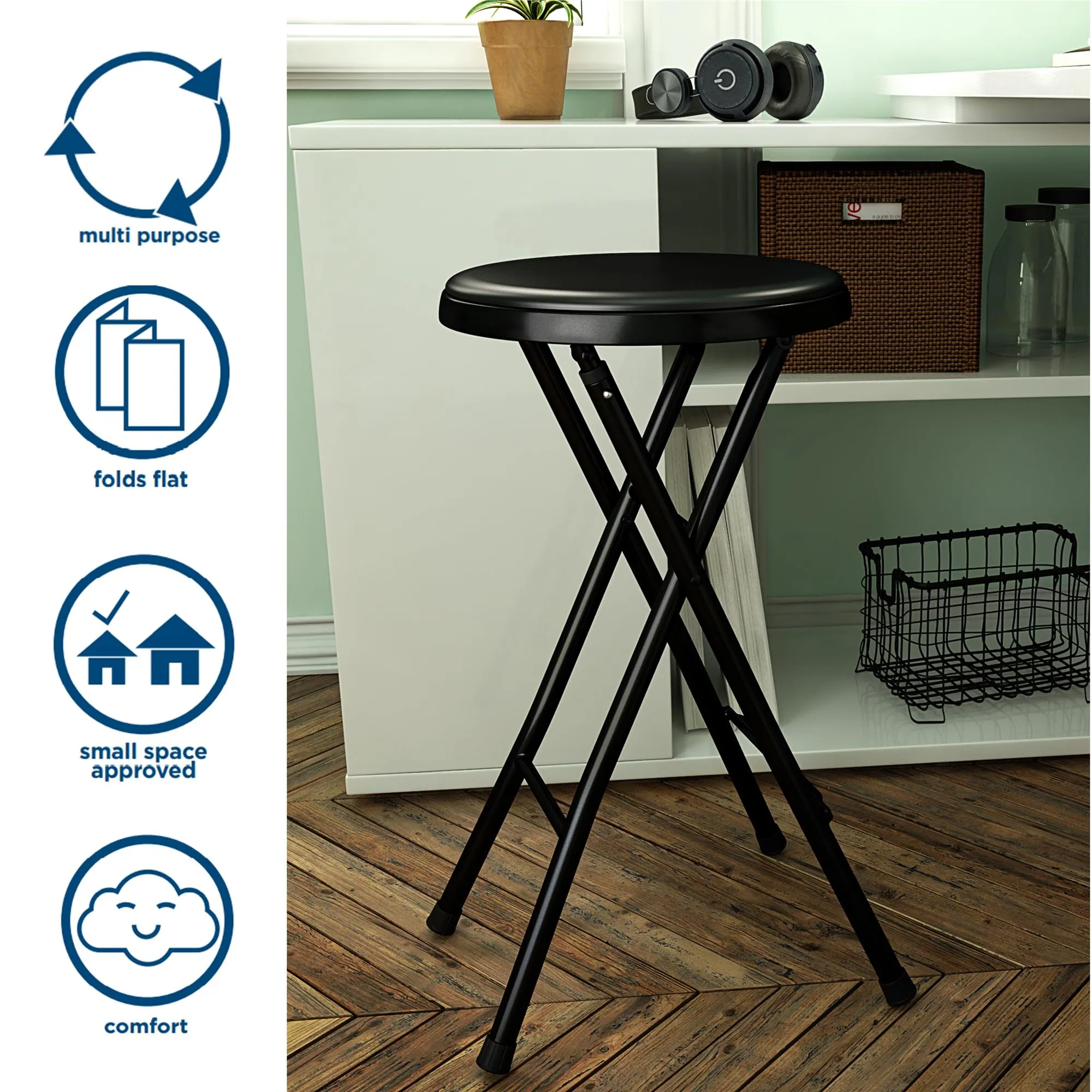 24" Vinyl Padded Folding Stool