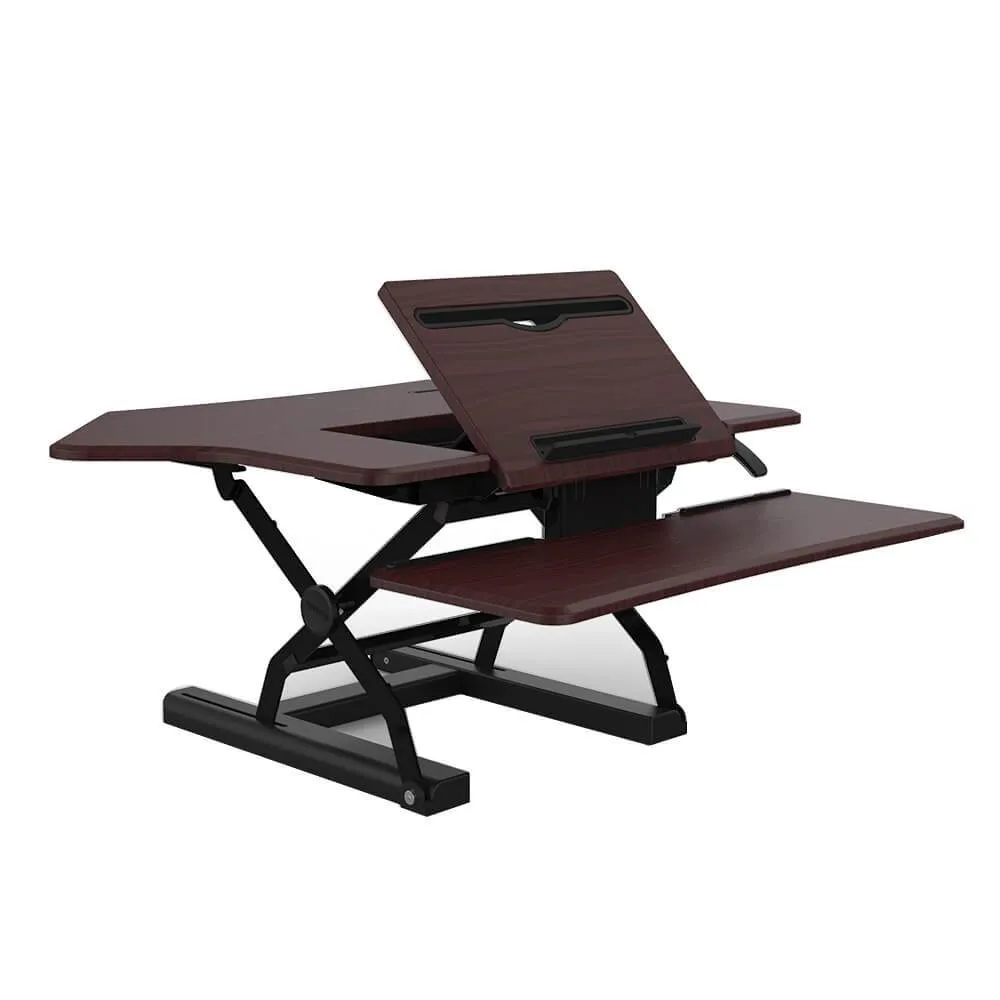 36" Ergonomic Sit-Stand Desk Converter with Adjustable Keyboard Tray