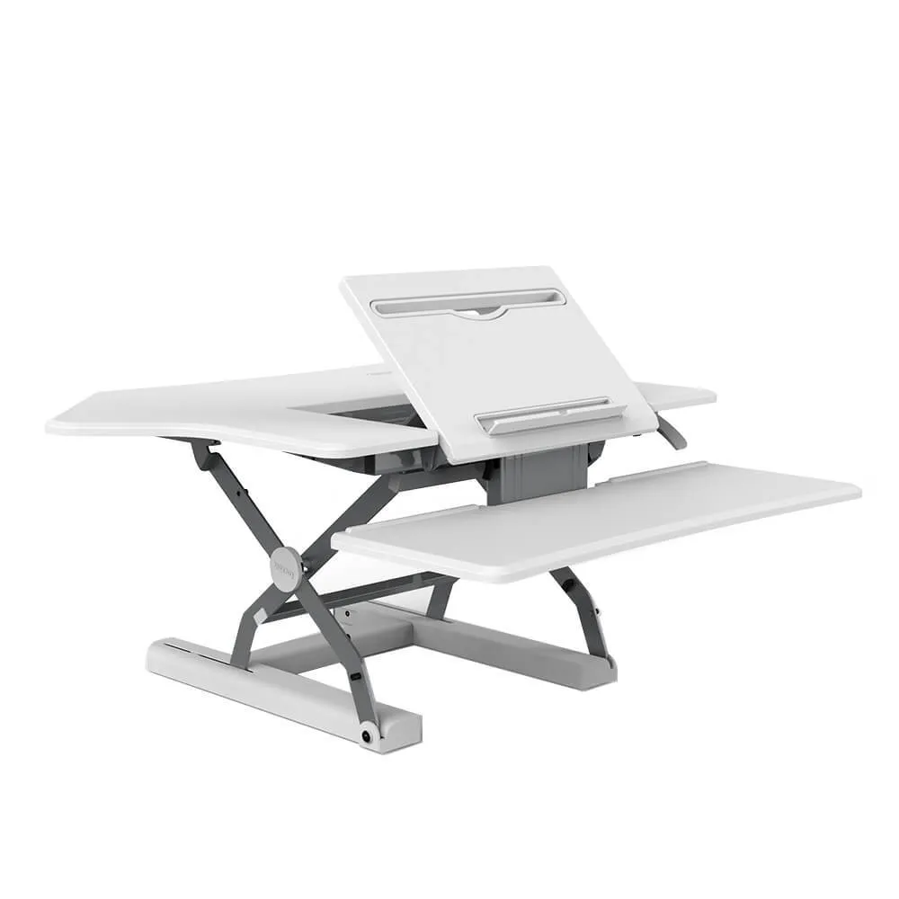 36" Ergonomic Sit-Stand Desk Converter with Adjustable Keyboard Tray