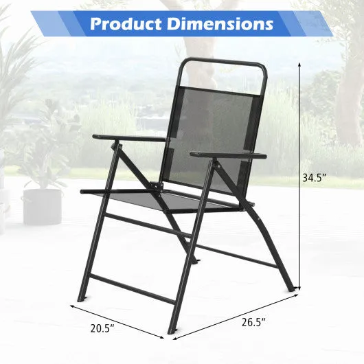 6 Pieces Outdoor Patio Chairs with Rustproof Metal Frame