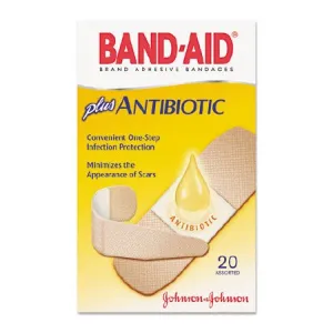 Adhesive Strip Band-Aid® with Neosporin® 3/4 X 3 Inch / 1 X 3 Inch Plastic s/b Plastic / Neosporin Rectangle Tan Sterile - J & J Sales  Mfr# 38137005570