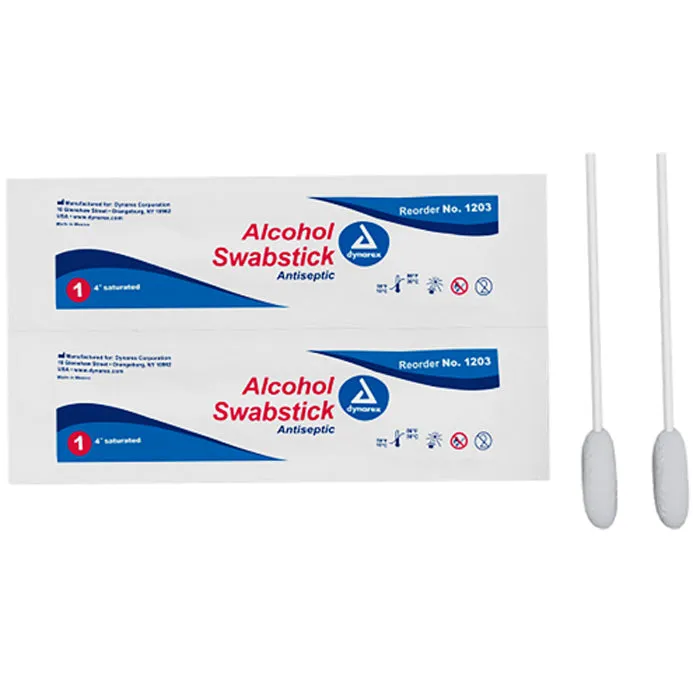 Alcohol Swabsticks Skin Antiseptic Swabs, 3 per pack, 25 per box (75 count)