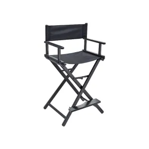 Aluminium Makeup Artist Chair Folding Directors Armchair With Footrest Xzl-3 Black