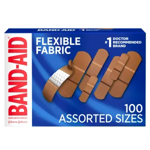 Band-Aid Brand Flexible Fabric Adhesive Bandages, Assorted, 100 ct