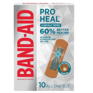 Band-Aid Pro Heal Adhesive Bandages with Hydrocolloid Gel Pads 10 Count