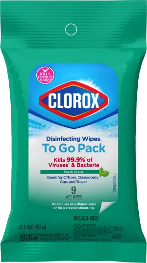 Clorox - Disinfecting Wipes, To-Go Pack (Fresh Scent) , 2.1oz