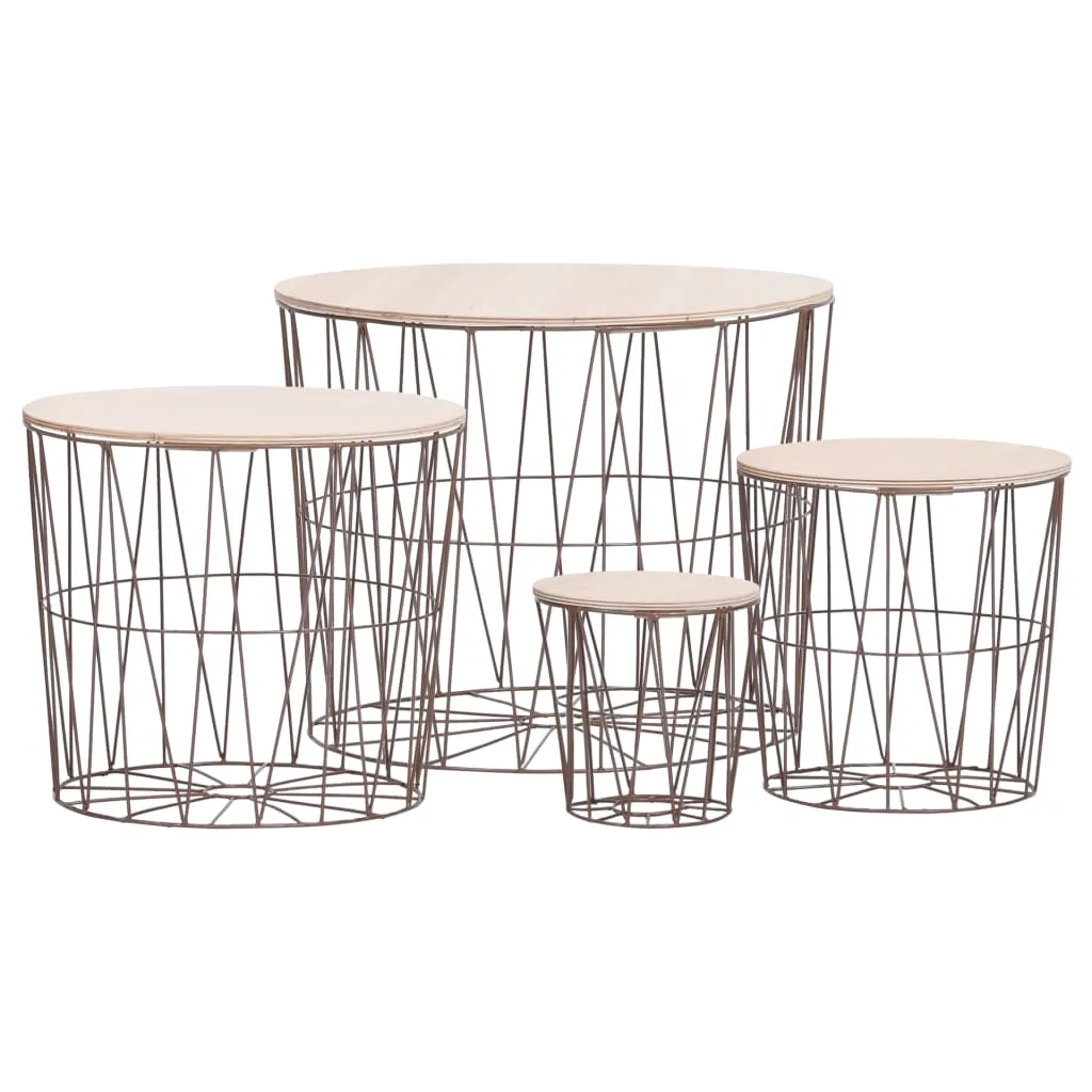 Coffee Table 4 pcs Round End Table Sofa Table Living Room Furniture