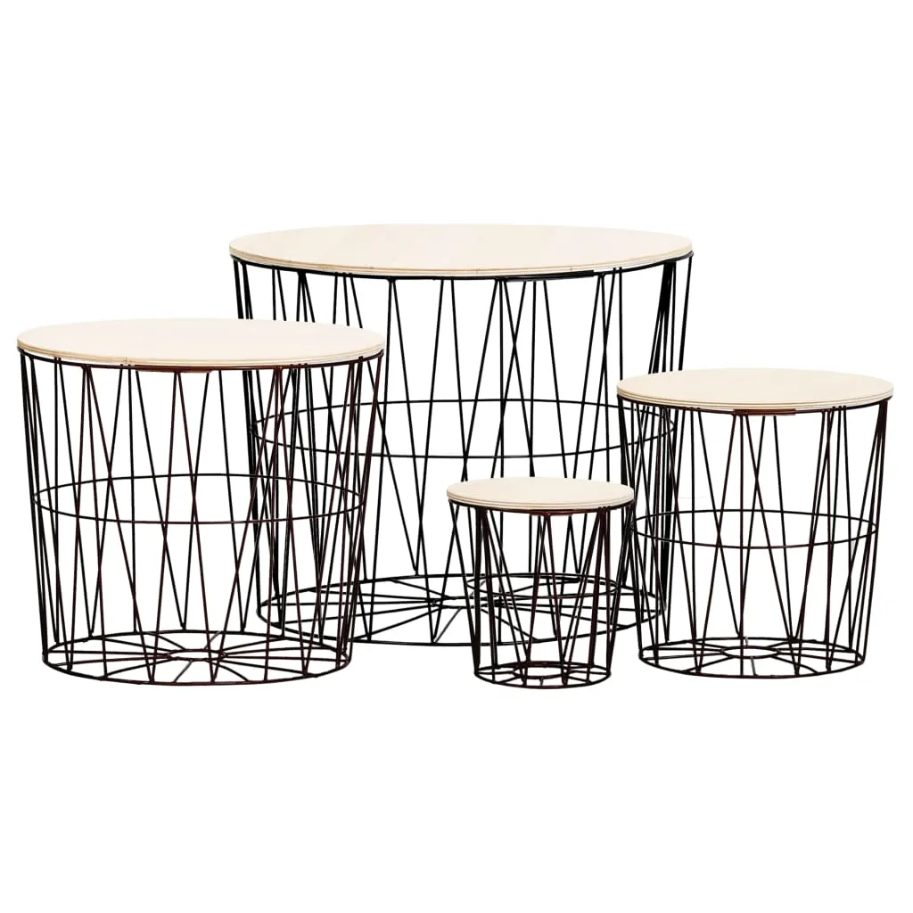 Coffee Table 4 pcs Round End Table Sofa Table Living Room Furniture