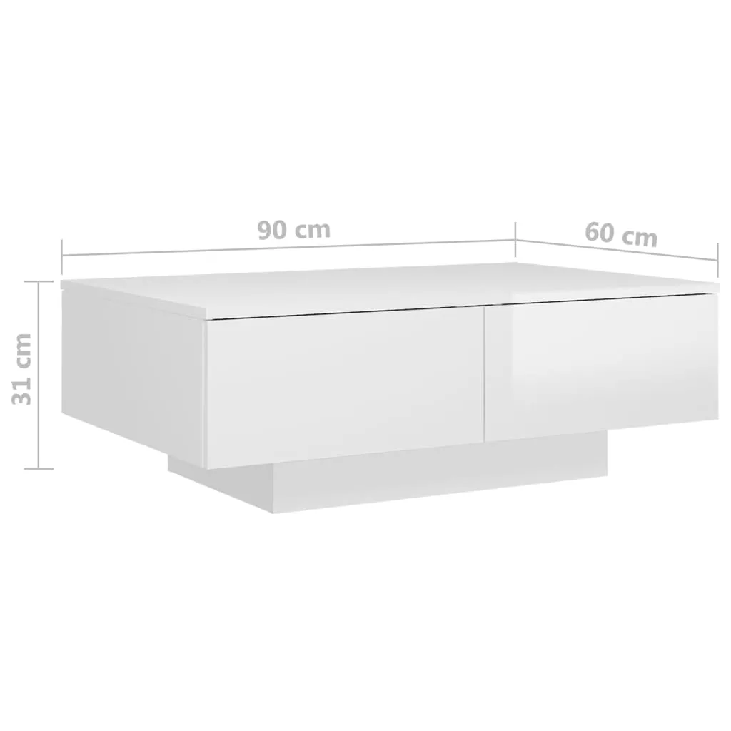 Coffee Table High Gloss White