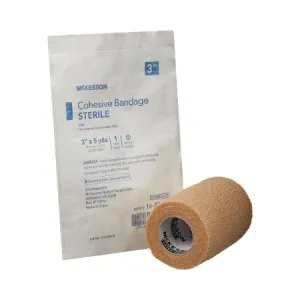 Cohesive Bandage 3 Inch X 5 Yard Self-Adherent Closure Tan Sterile Standard Compression - McKesson Brand Mfr# 16-53343