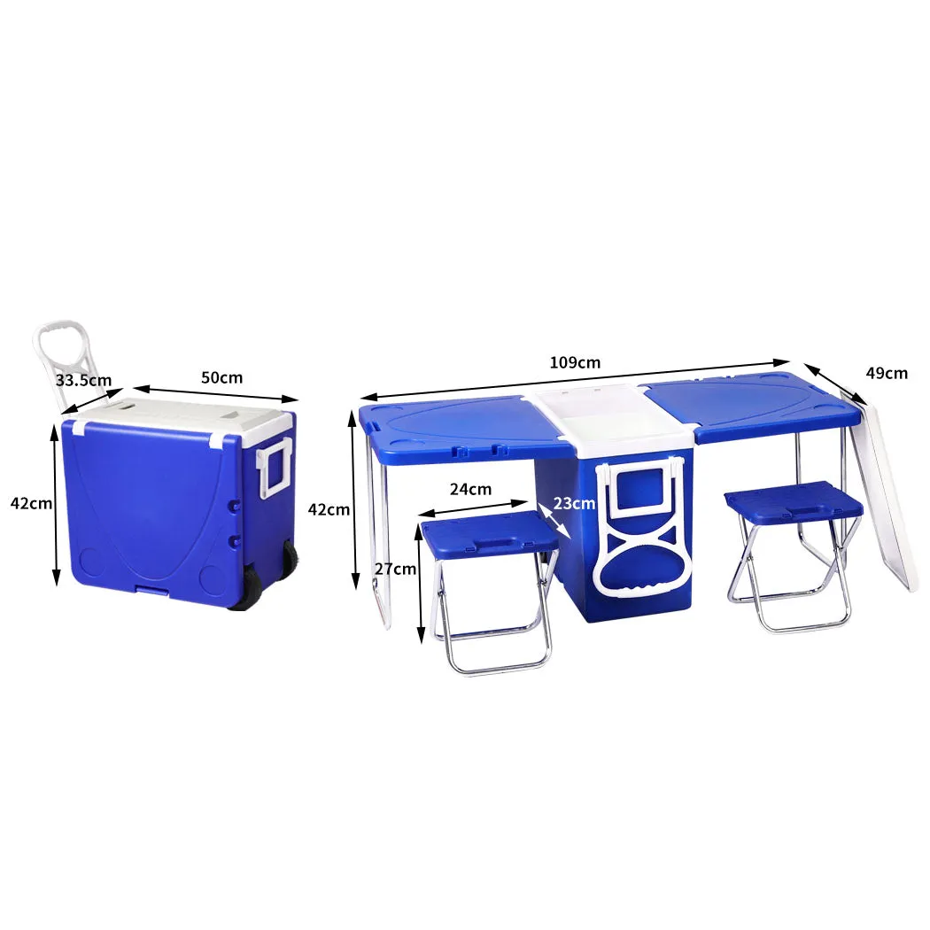 Cooler Box Camping Table Chair Icebox Esky Outdoor Rolling Picnic Beach