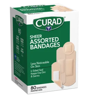 Curad Sheer Bandages, Assorted Sizes, 80 count