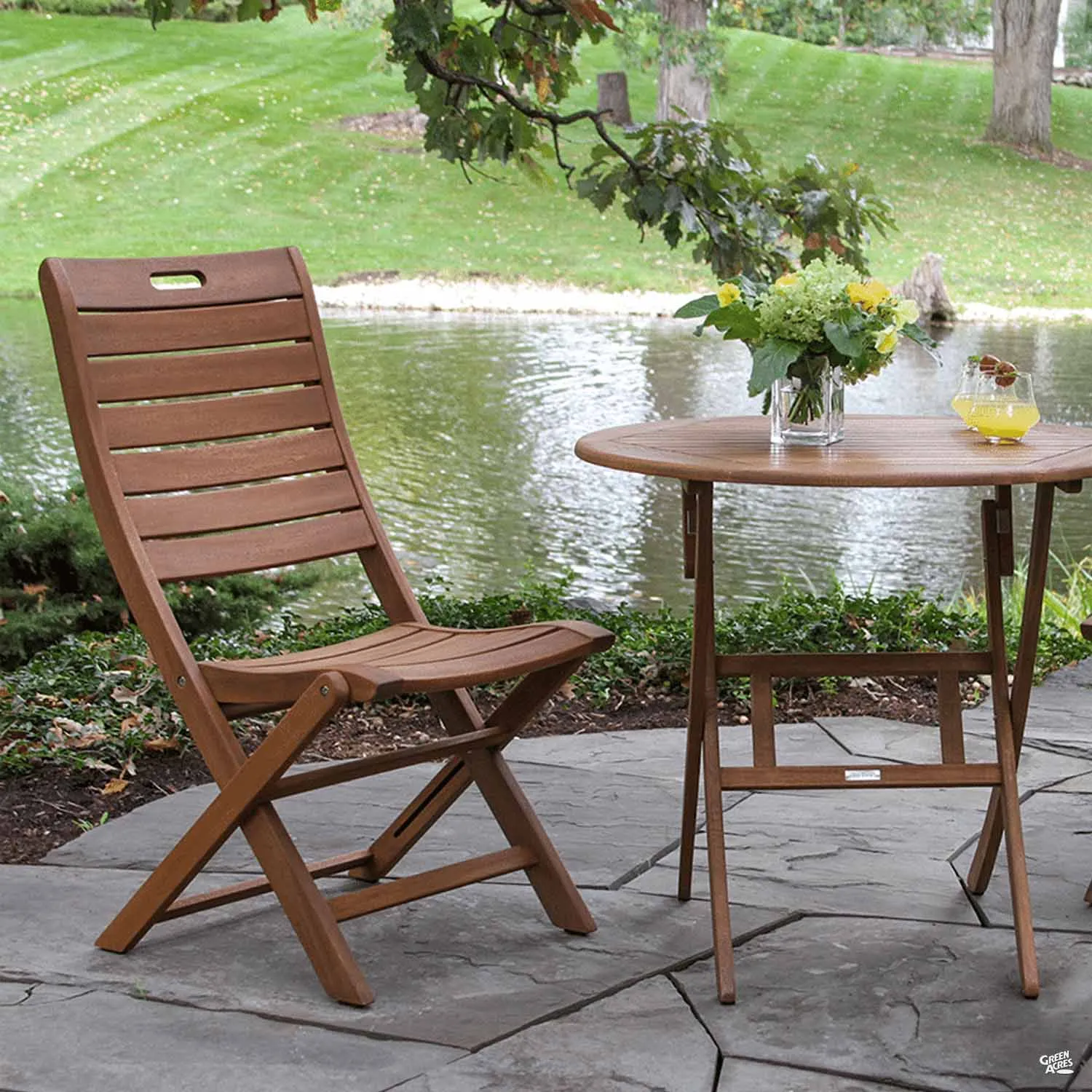 Eucalyptus Folding Armless Chair