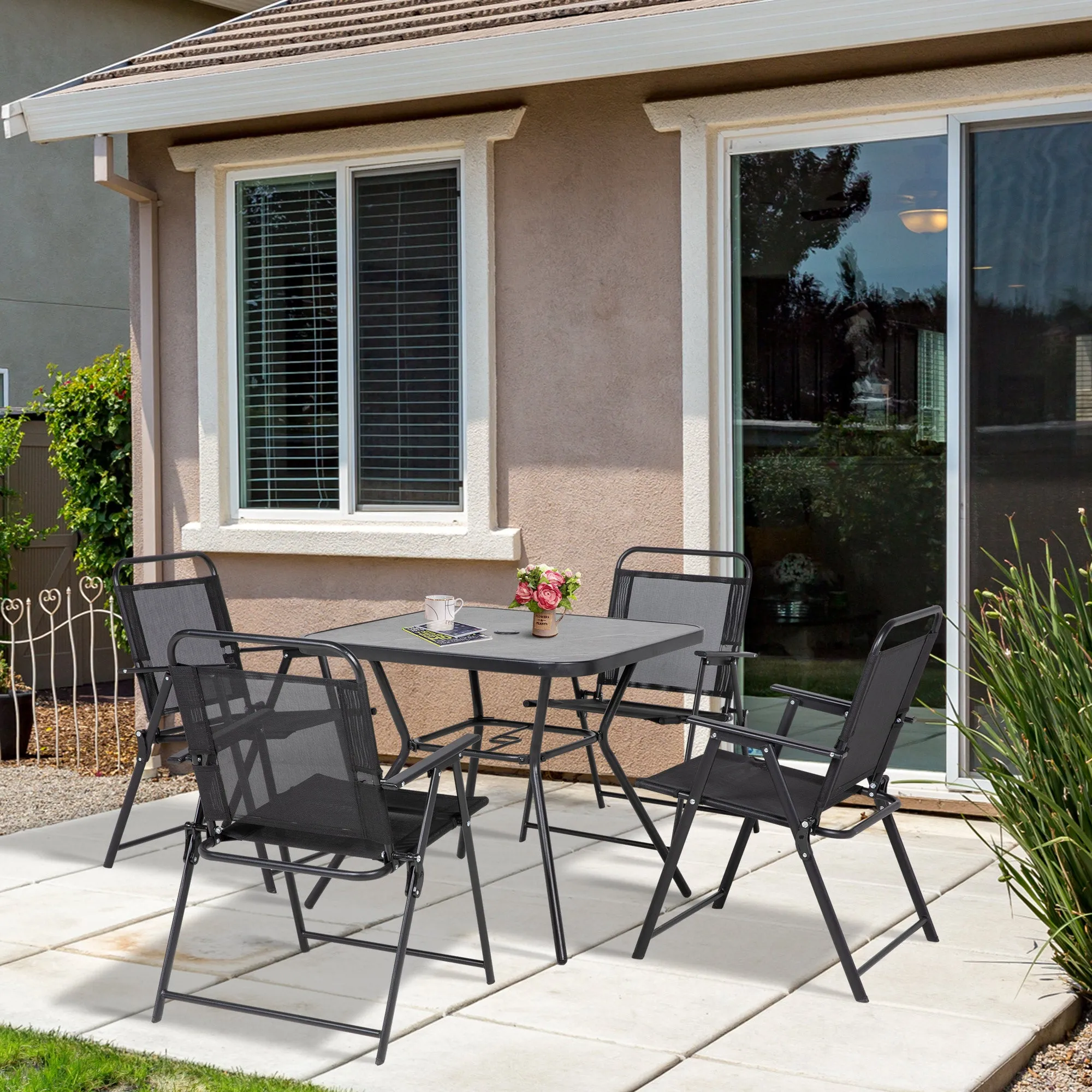 Five-Piece Metal Frame Garden Dining Set