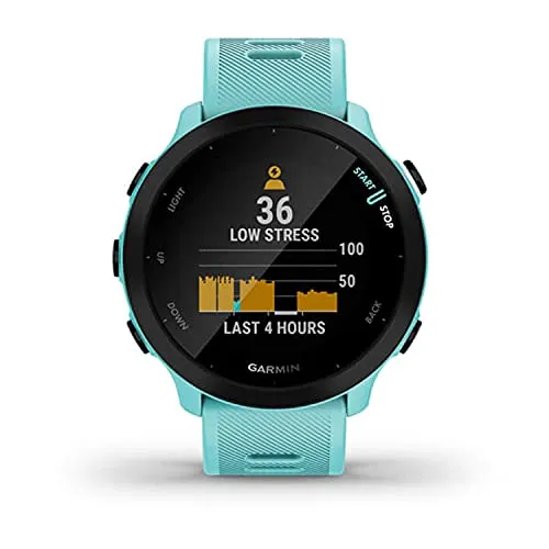 Garmin Forerunner 55, GPS Running Watch with Daily Suggested Workouts, Up to 2 weeks of Battery Life, Aqua