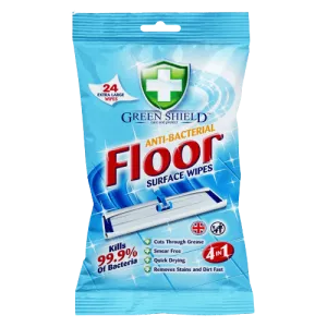 Green Shield Anti-Bacterial Large Floor Wipes, Pack of 24