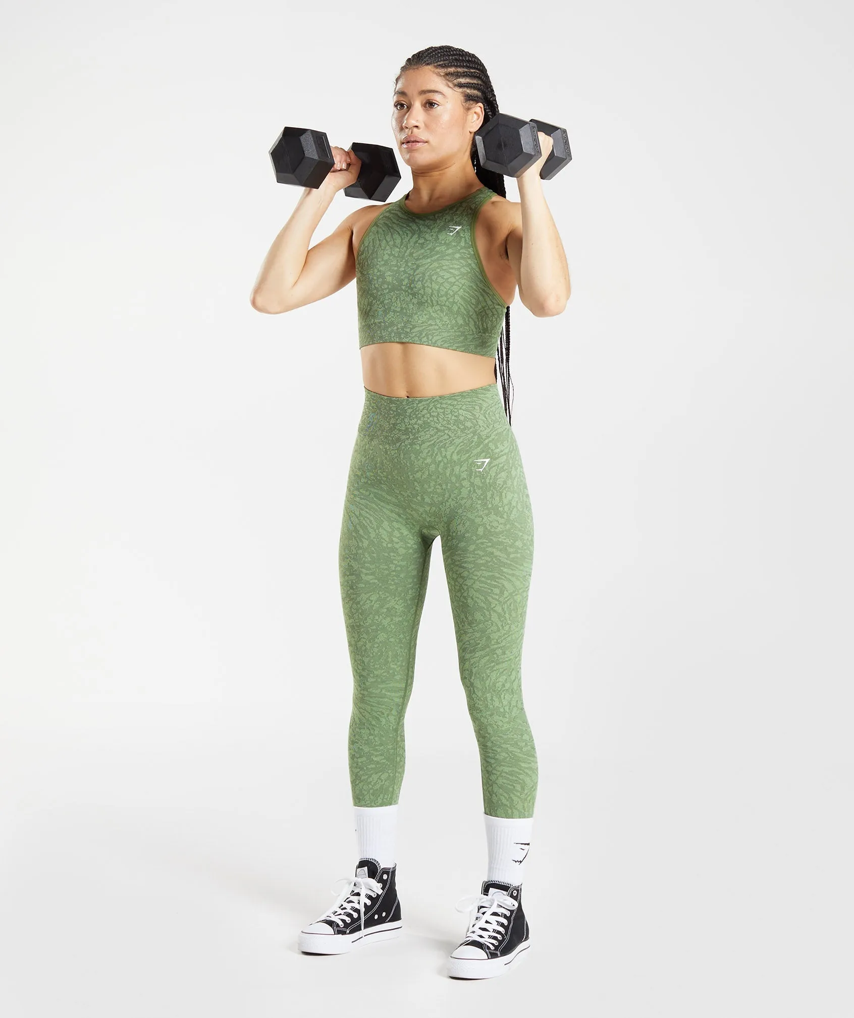 Gymshark Adapt Animal Seamless Sports Bra - Wild | Iguana Green