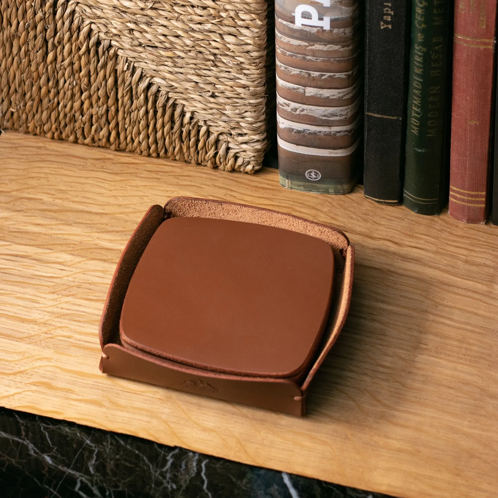 Leather Coaster Set of 5