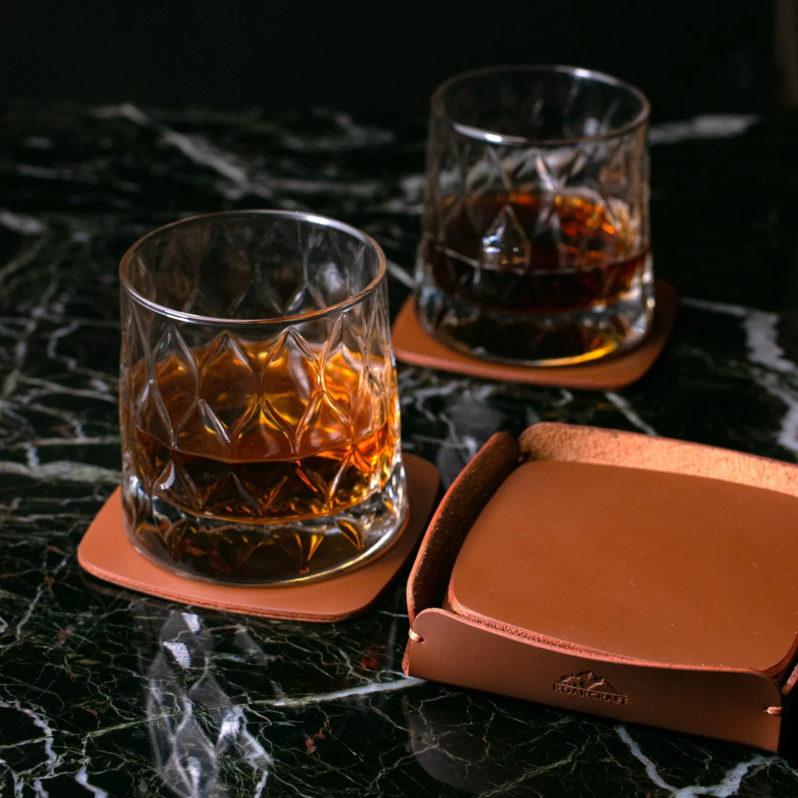 Leather Coaster Set of 5