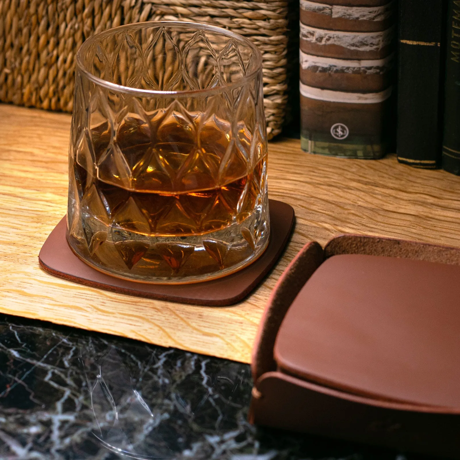 Leather Coaster Set of 5