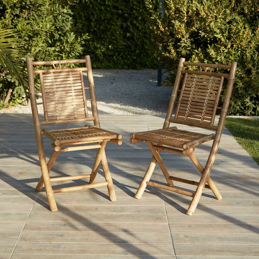 Lila 2 Seater Bamboo Garden Folding Dining Set