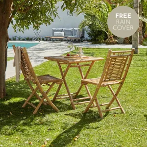 Lila 2 Seater Bamboo Garden Folding Dining Set