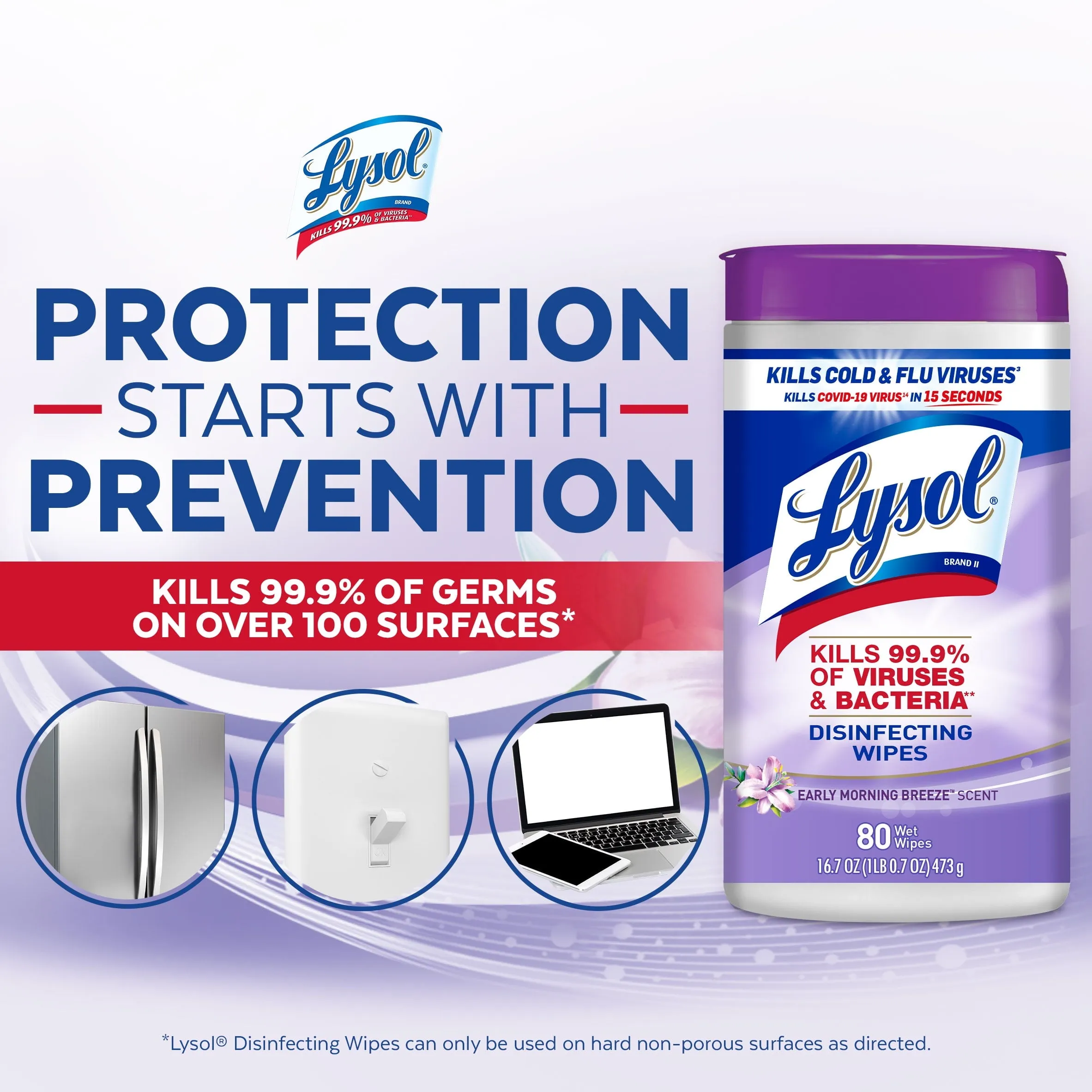 Lysol Disinfecting Wipes - Early Morning Breeze 6/80 ct.