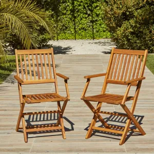 Outlet - Ashby Outdoor Wooden Folding Chairs - Set of 2