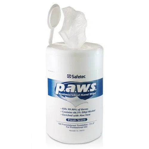 PAWS Antimicrobial Hand Wipes, 160 Count Fresh Scent with Aloe