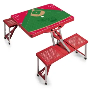 Philadelphia Phillies Baseball Diamond - Picnic Table Portable Folding Table with Seats