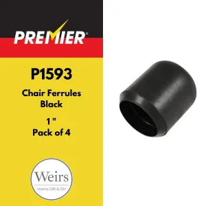 Premier Chair Ferrules Black 1" (4pk)