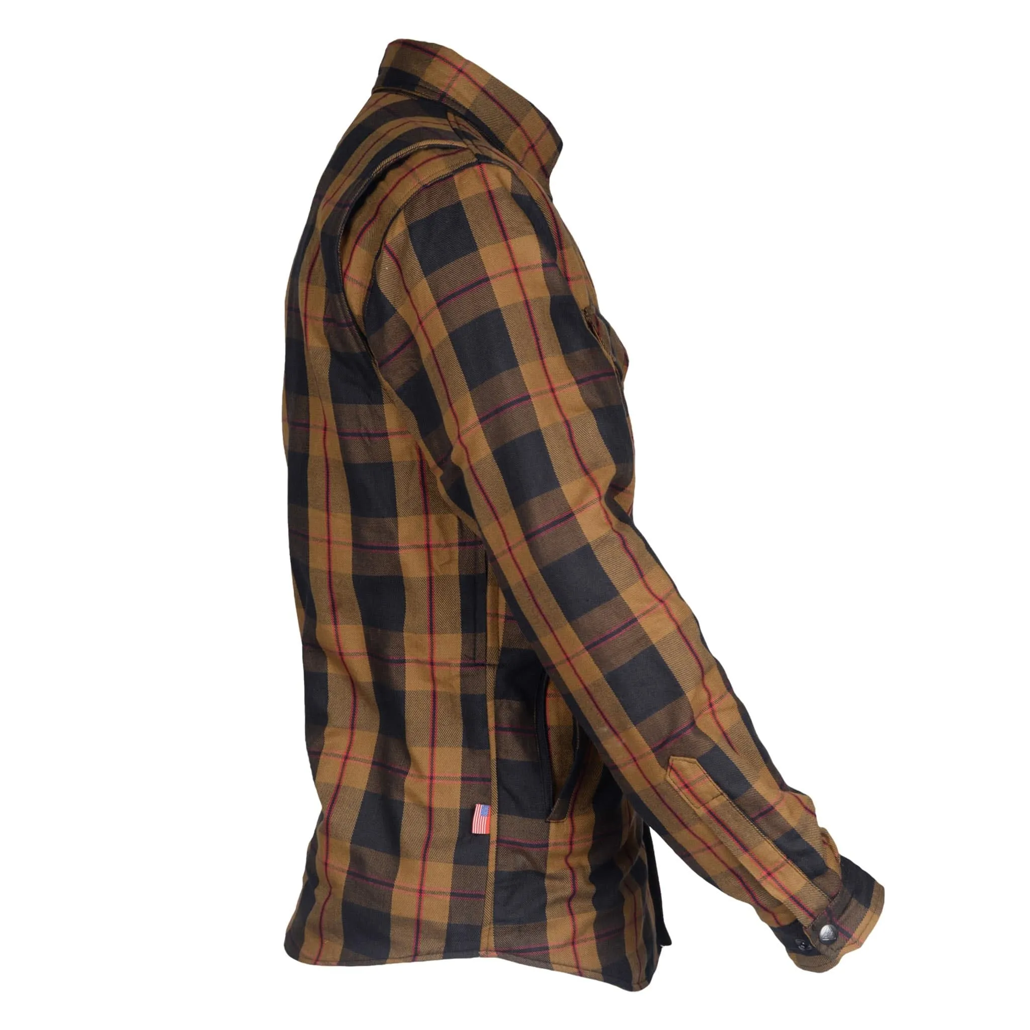 Protective Flannel Shirt - Brown, Black, Red with Pads