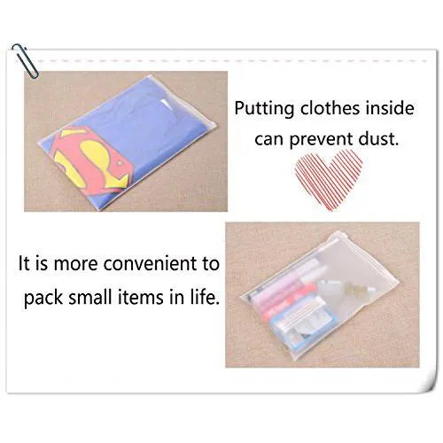 Re-Usable Slide Lock Seal Plastic Bags Clear PE Single Layer Waterproof 10pack