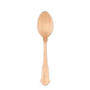 Silhouette Birch Wood Eco Friendly Disposable Dinner Spoons