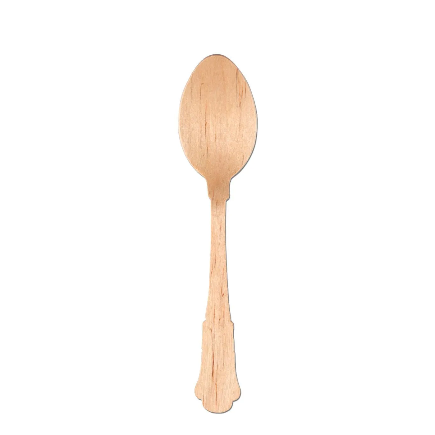 Silhouette Birch Wood Eco Friendly Disposable Dinner Spoons