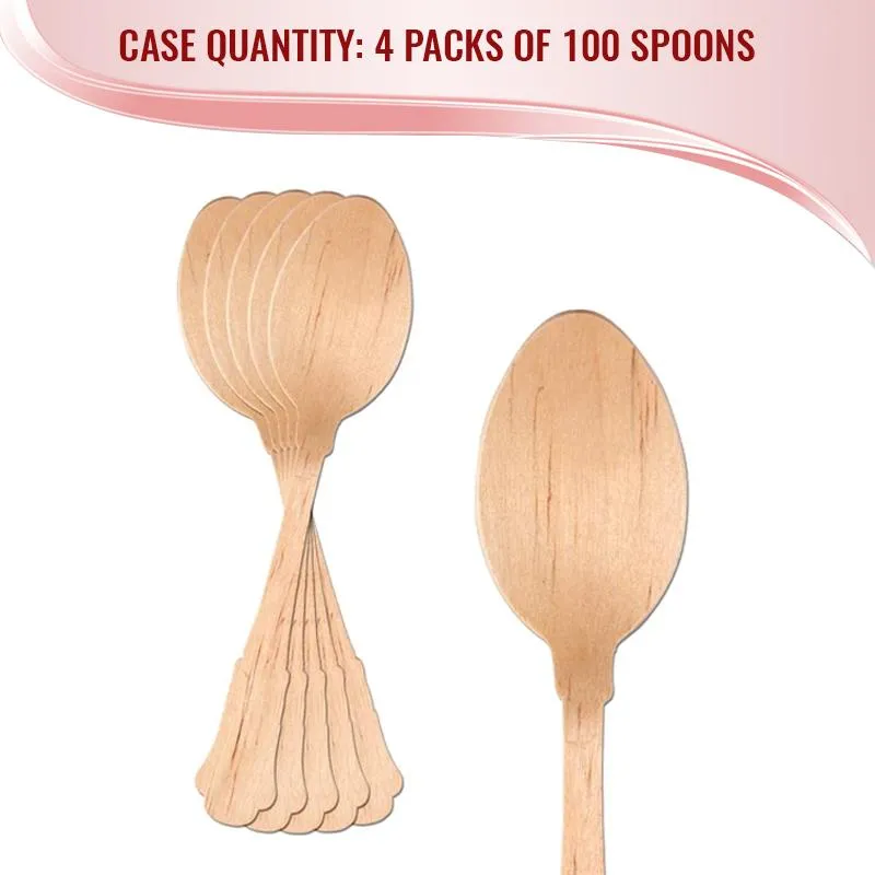 Silhouette Birch Wood Eco Friendly Disposable Dinner Spoons