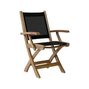 ST. TROPEZ FOLDING ARM CHAIR, BLACK