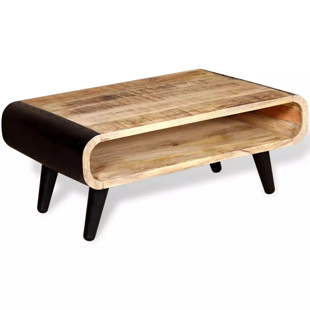 vidaXL Coffee Table Rough Mango Wood 90x55x39 cm