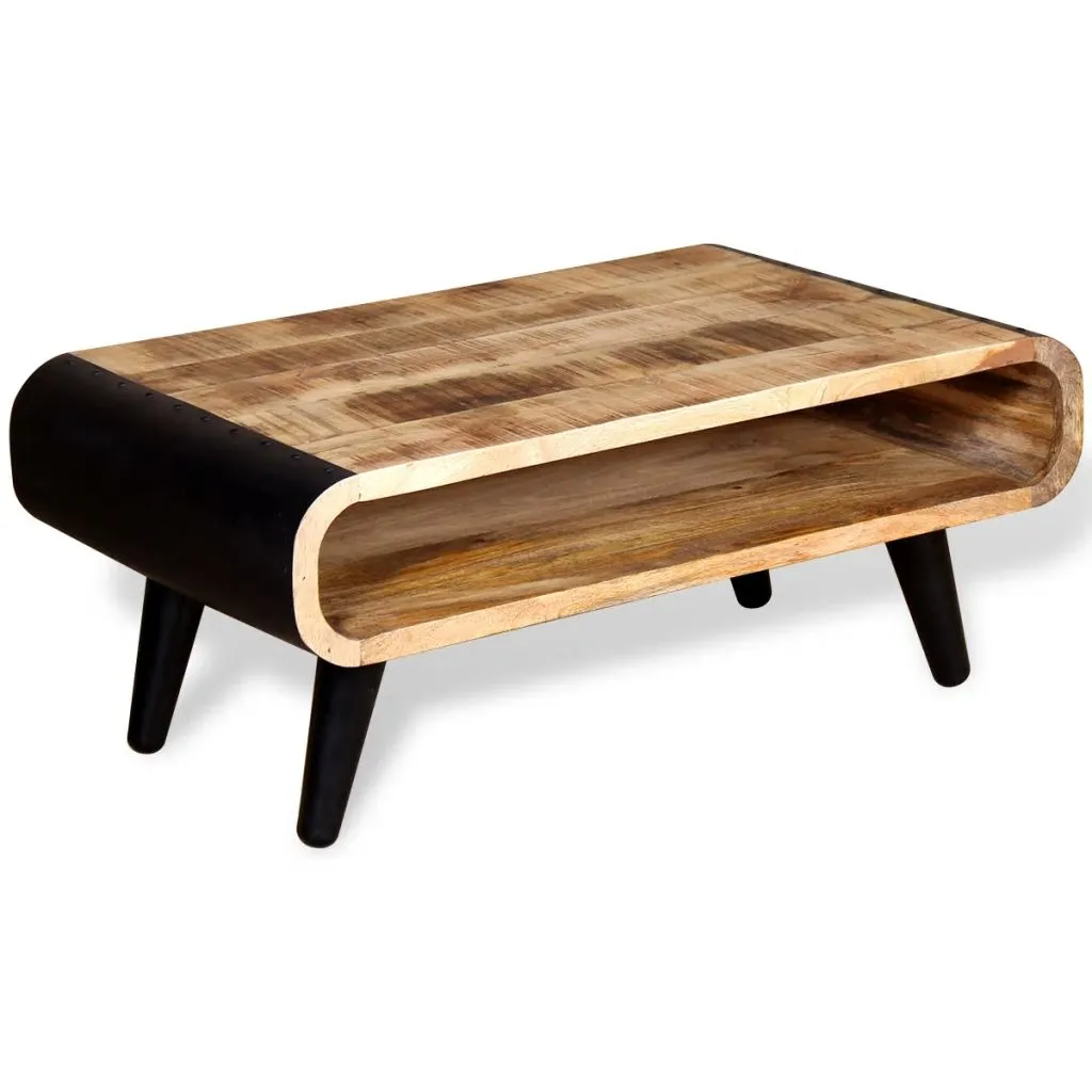 vidaXL Coffee Table Rough Mango Wood 90x55x39 cm