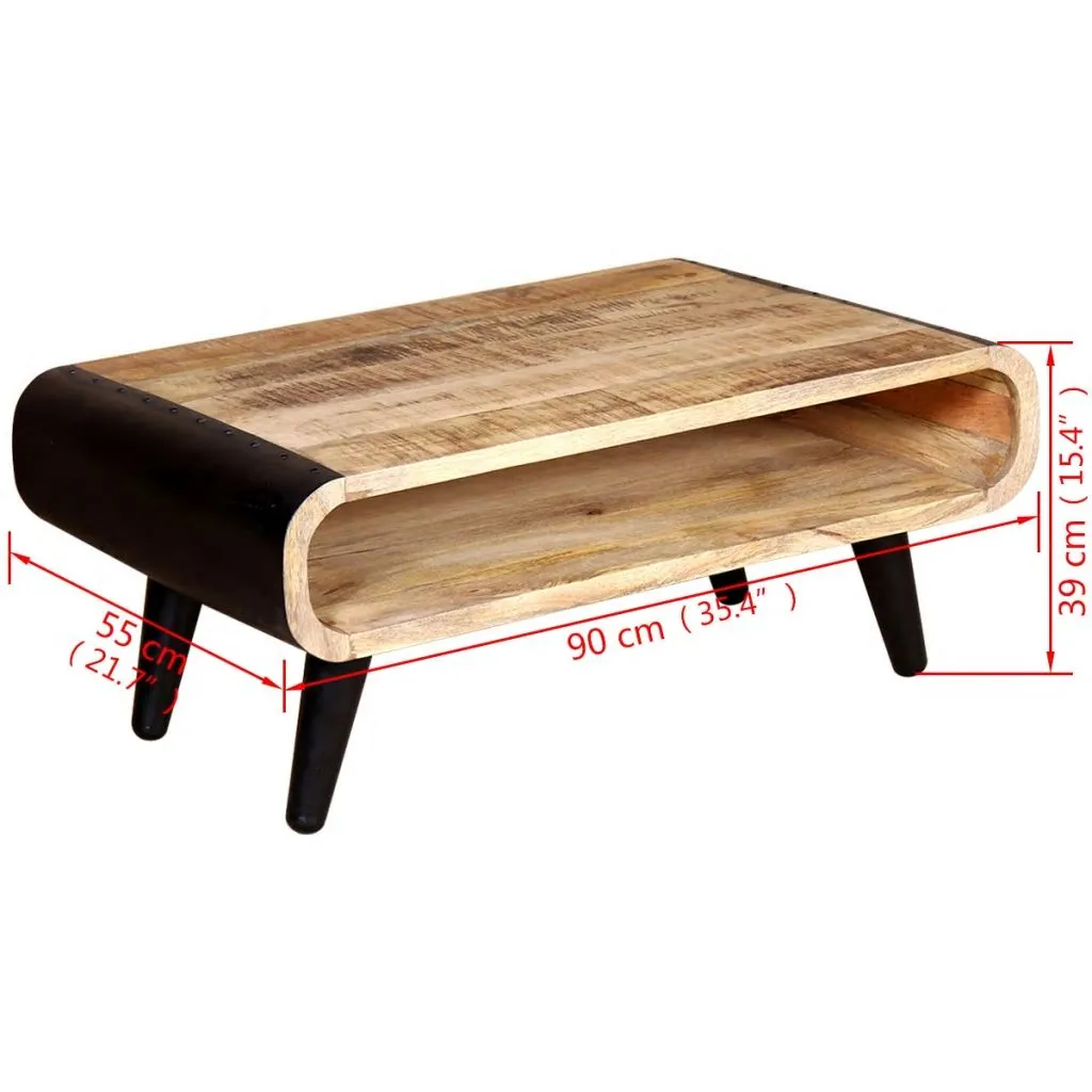 vidaXL Coffee Table Rough Mango Wood 90x55x39 cm